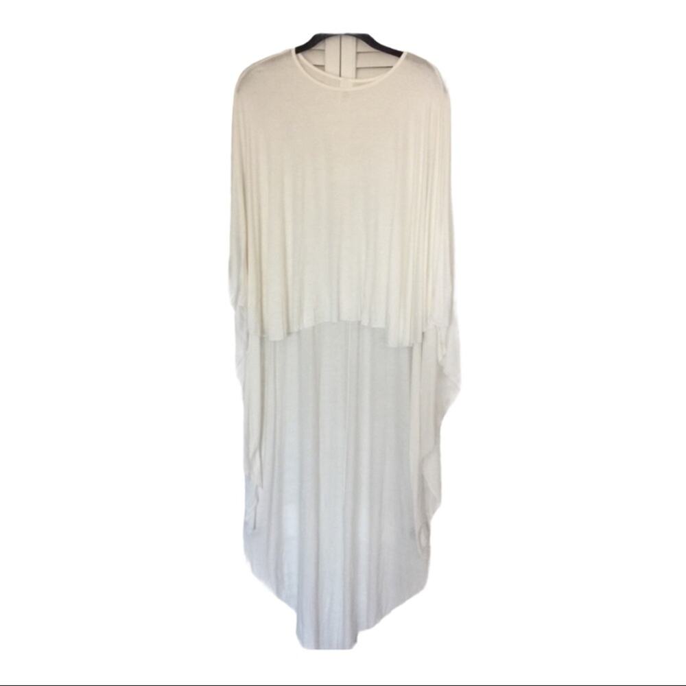 UrbanOG Extreme High-Low Dolman White Cape Top S/M